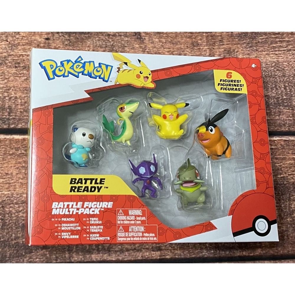 Pokémon Jazwares Battle Figure Multi-Pack - Pikachu, Oshawott, Tepig, Snivy, Sa…